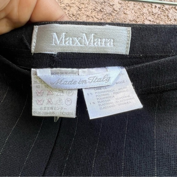 MaxMara Italian Knee Length Skirt Wool Womens 10 Black Modest Quiet Luxury Style - Picture 7 of 11